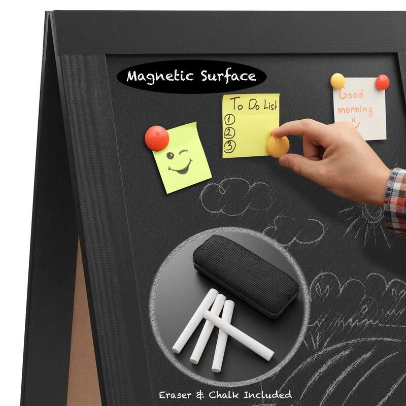 A Frame Chalkboard Sign 40 x 20in DoubleSided Magnetic Menu Board