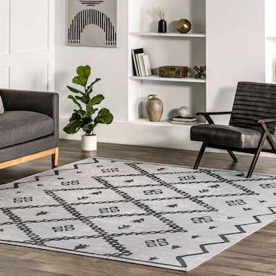 Nuloom Celesta SpinClean Bohemian Trellis Machine Washable Area Rug