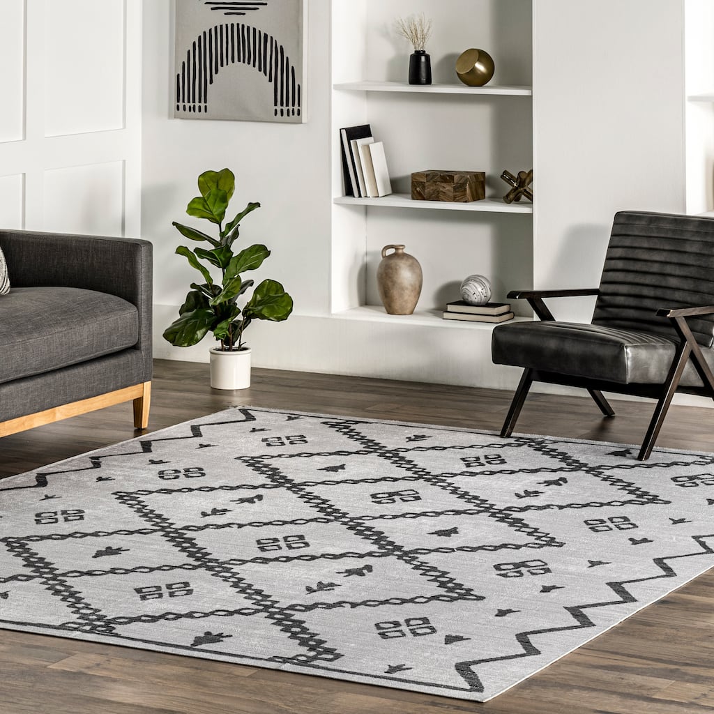 Nuloom Celesta SpinClean Bohemian Trellis Machine Washable Area Rug