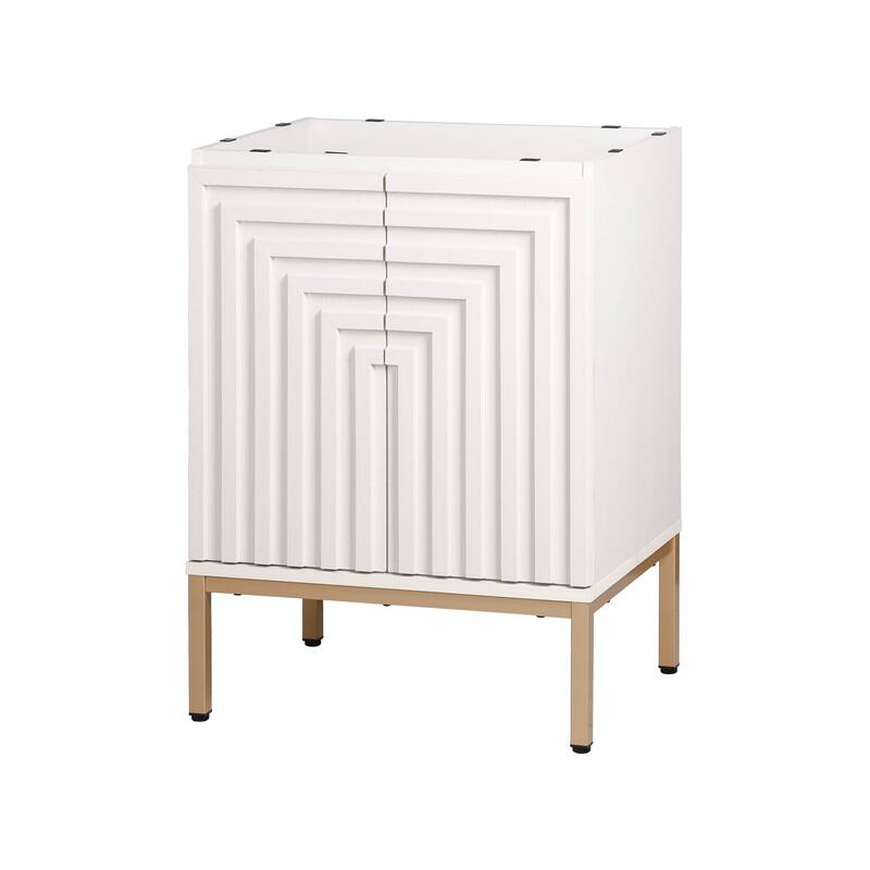 Rowan Geometric Modern Transitional 2-Shelf Bath Vanity Cabinet Only (Sink Basin Not Included), By JONATHAN Y
