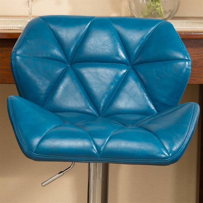 Contemporary Tufted Adjustable Height Hidraulic Bar Stools, Set of 2