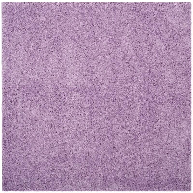 SAFAVIEH Laguna Shag Verdiana Solid Color 2-inch Thick Rug. - 6'7" Square - Lilac - Square