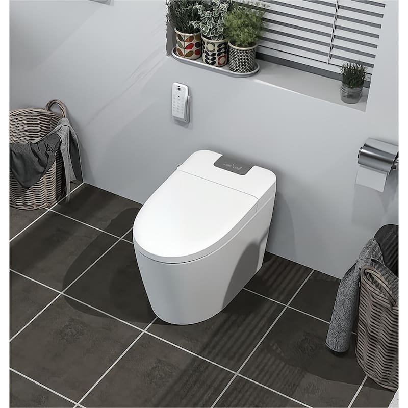 1Piece Elongated 4Way Flush Smart Toilet with Bidet Toilet Heat Seat