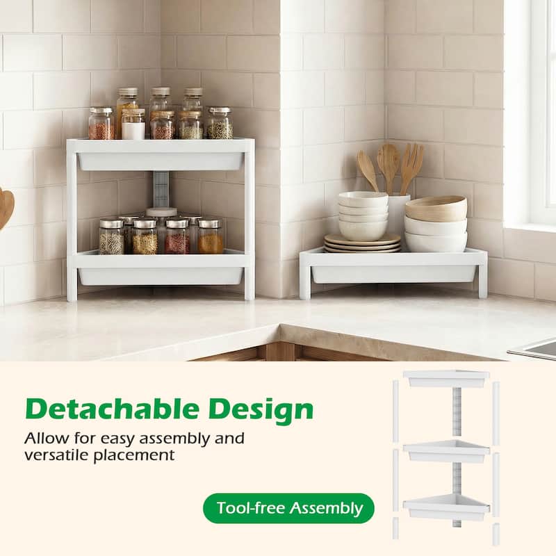 Gymax 2-Pack 3-Tier Shelf w/Detachable Design & Drainage Holes