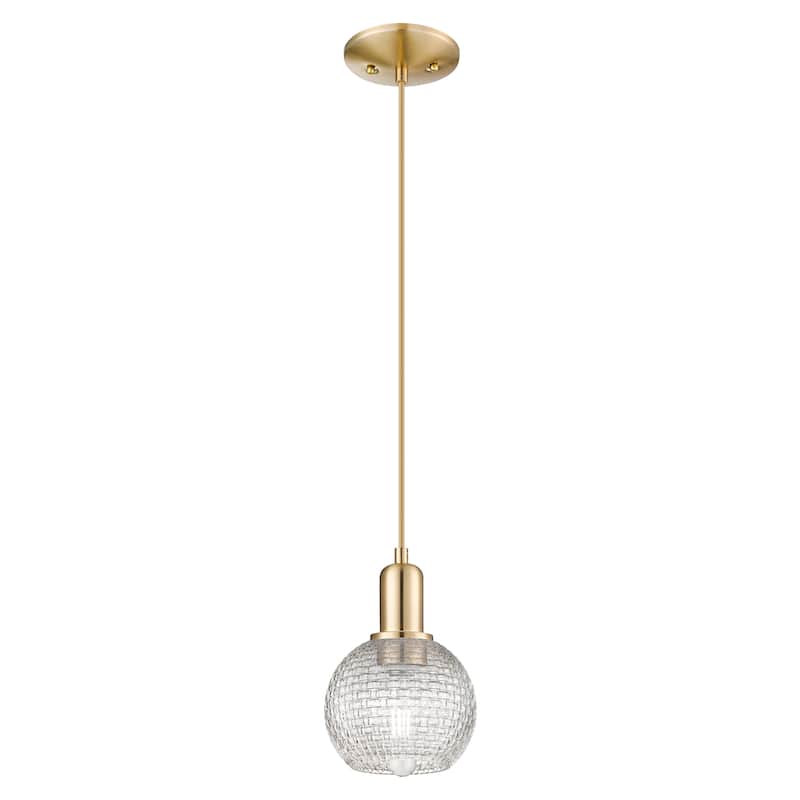 Innovations Lighting Endless Possibilities Arcadia - Athens - 1 Light 6" Basketweave Cord Hung Mini Pendant - Champagne Bronze