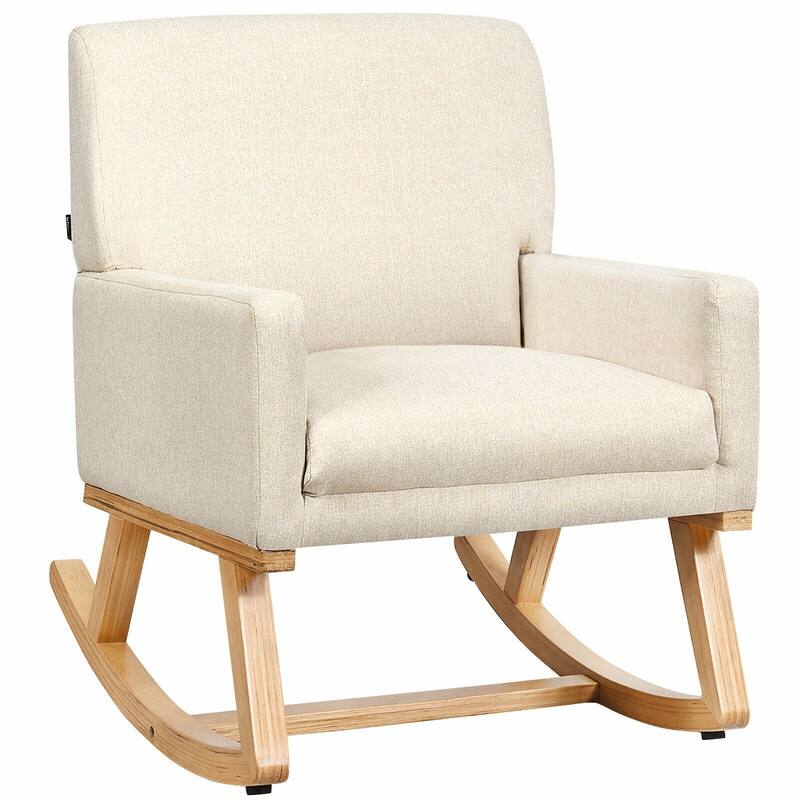 Rocking Chair Upholstered Armchair with Lumbar Support