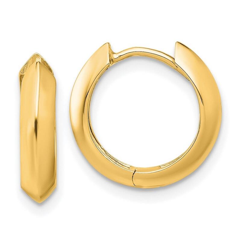 Curata 14k Yellow Gold Polished Hinged Earrings - 14.18x14.87mm
