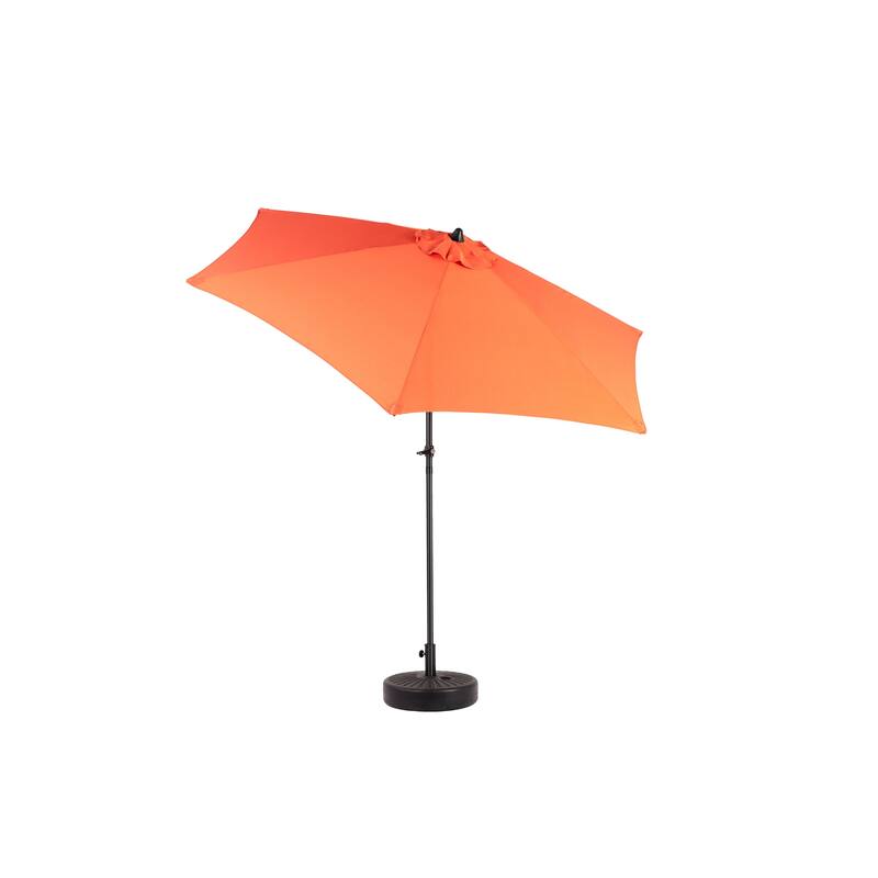 9FT Outdoor Patio Umbrella Table Umbrella with Push Button Tilt and Crank, Market Umbrella 6 Sturdy Ribs (Base Not Included)