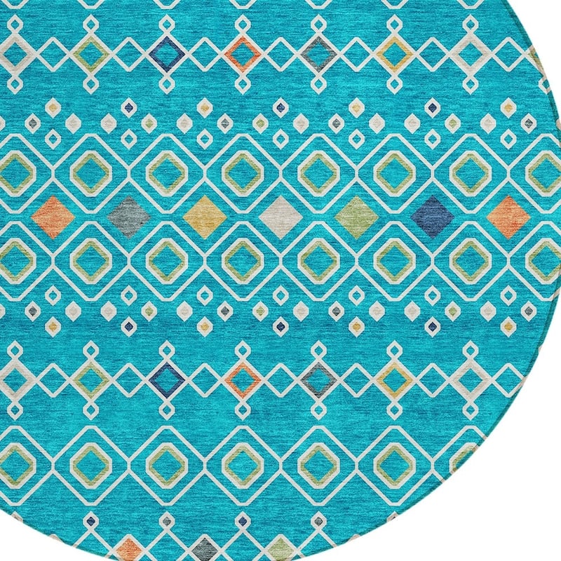 HomeRoots Geometric Modern Rectangle Outdoor Rug
