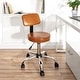 preview thumbnail 30 of 54, Adjustable Rolling Work Stool with Faux Leather Seat and Foldable Footrest, Versatile Stool for Home Office, Vanity,