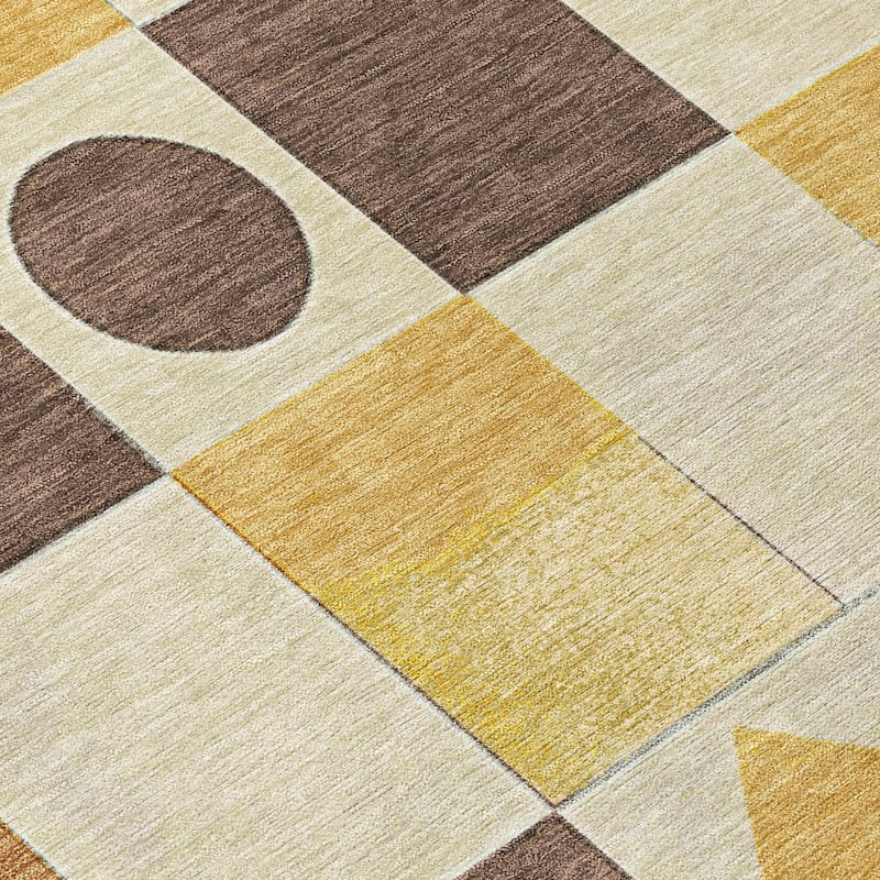 Machine Washable Indoor/Outdoor Casual Contemporary Chantille Rug