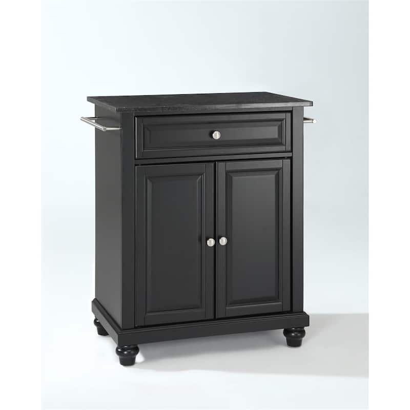 Kitchen Island with Granite Top, Portable Kitchen Cart, Modern Storage Island, Kitchen Furniture, Black