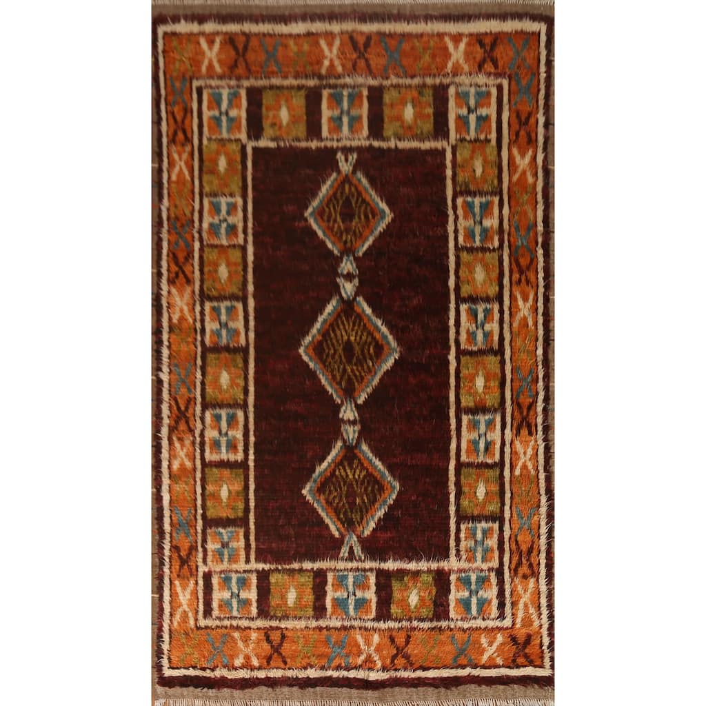 Tribal Geometric Moroccan Berber Area Rug Hand-knotted Wool Carpet - 6'4" x 10'3"