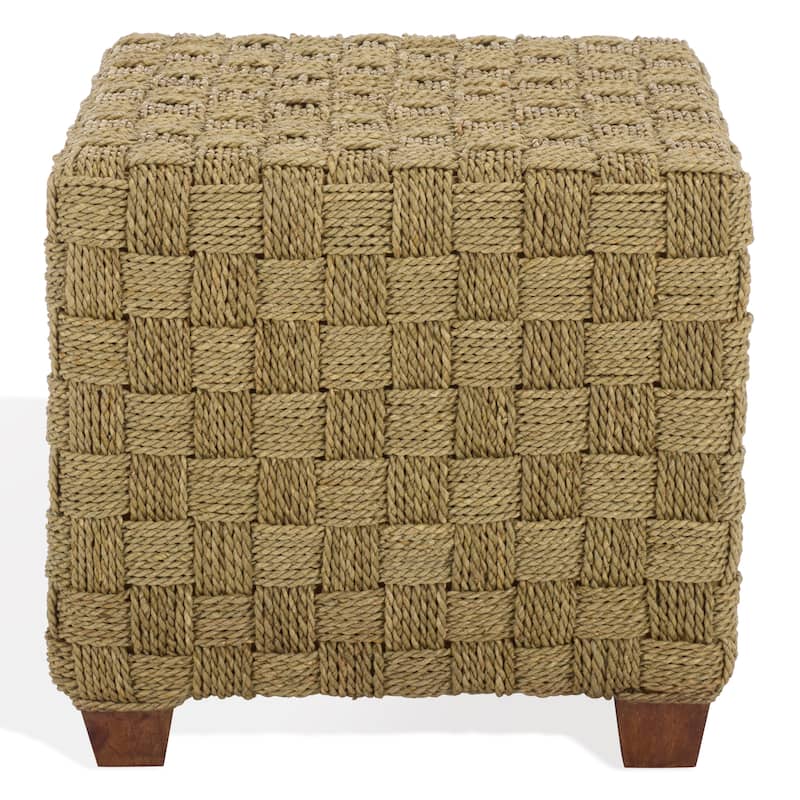 SAFAVIEH Couture Norabelle Square Woven Seagrass Ottoman