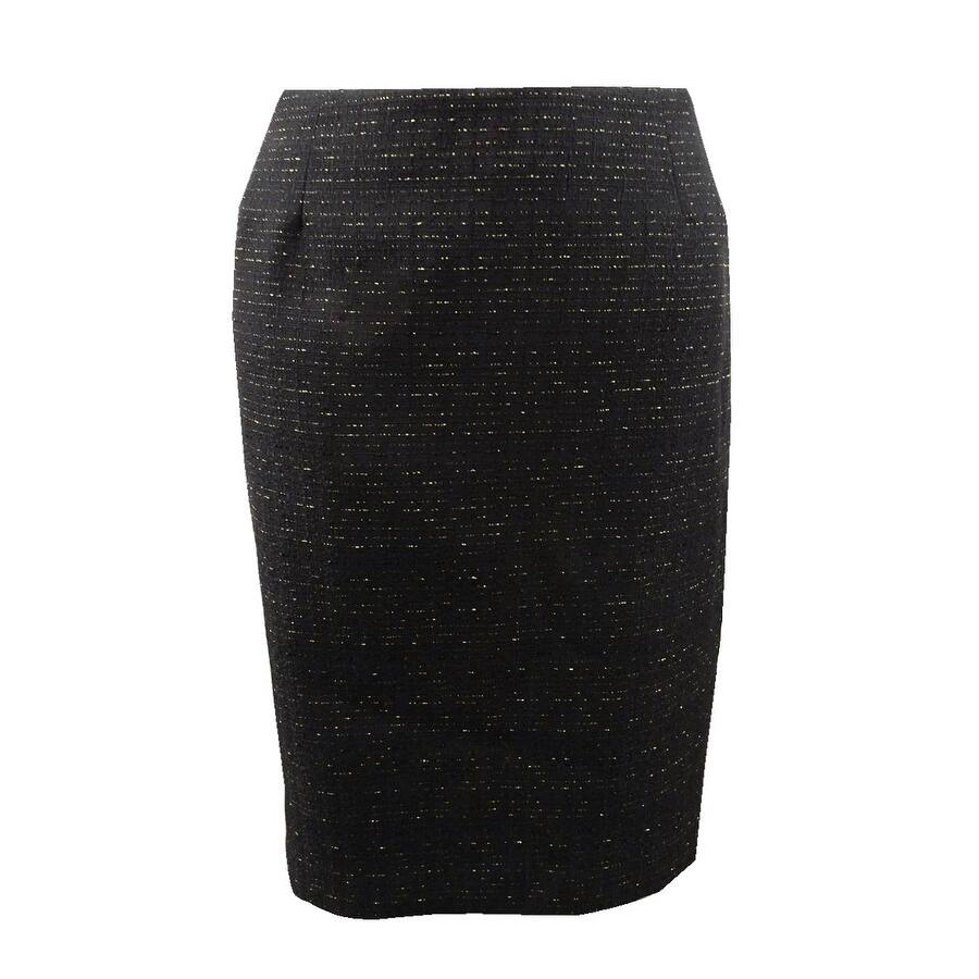 Kasper Women's Metallic Tweed Pencil Skirt