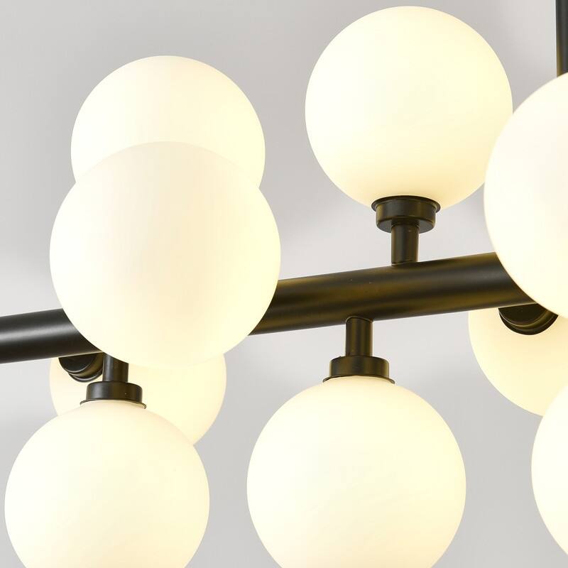 Modern Linear Chandelier 16-Light Sputnik Glass Globe Chandelier Mid Century - 38inch