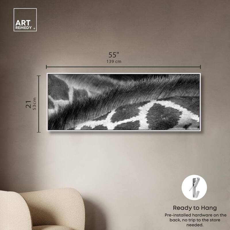 Giraffe Close Up Panoramic Canvas by Art Remedy