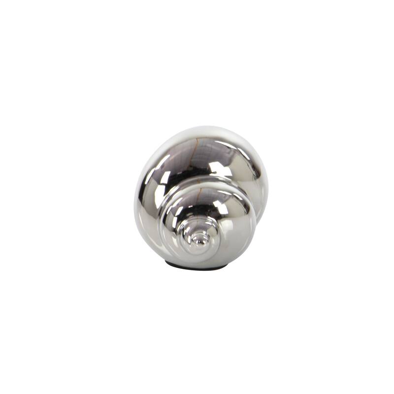 Silver, White or Multi Colored Porcelain Ceramic Shell Shell Decorative Sculpture (Set of 3)