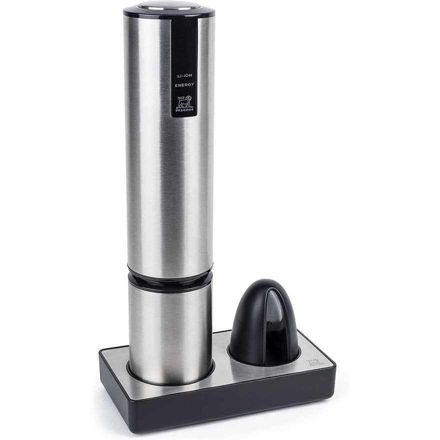 Peugeot Elis Touch Rechargeable Electric Corkscrew With Foil Cutter, Stainless Steel
