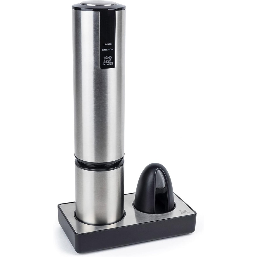 Peugeot Elis Touch Rechargeable Electric Corkscrew With Foil Cutter, Stainless Steel