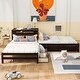 preview thumbnail 3 of 7, Full Size L-shaped Platform Beds with Drawers Linked with Built-in Rectangle Table and Twin Size Trundle.