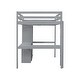 preview thumbnail 9 of 10, Artsy Full Size Loft Wood Bed with Desk, Storage shelves and Drawers, Built-in Ladder, Ample Space Storage, Grey