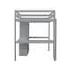 preview thumbnail 14 of 18, Wood High Full Size Loft Bed with Desk,Storage Shelves and Drawers