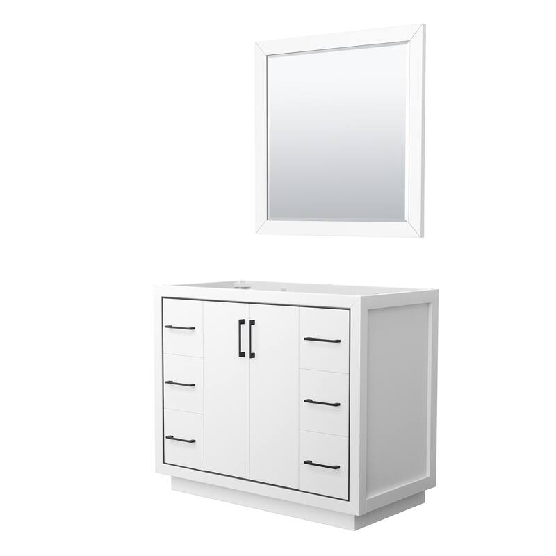 Wyndham Collection WCF1111-42S-CX-M34 Icon 42" Single Free Standing - White / Matte Black Hardware
