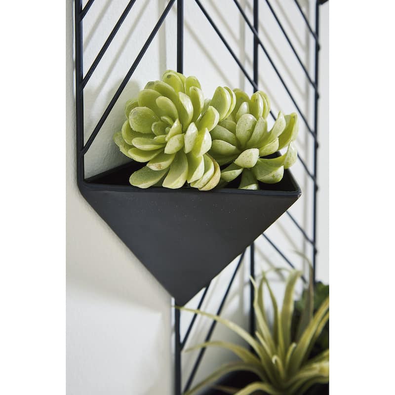 Signature Design by Ashley Dashney Black Indoor/Outdoor Wall Planter - 12"W x 4"D x 28"H