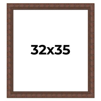 32x35 Frame Pewter Solid Wood Picture Frame Width 1.625 Inches | Interior Frame Depth 0.6875 Inches