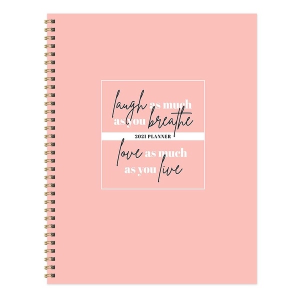 2021 Laugh Love Live Pink Large Weekly Monthly Planner - 8.5x11. Opens flyout.
