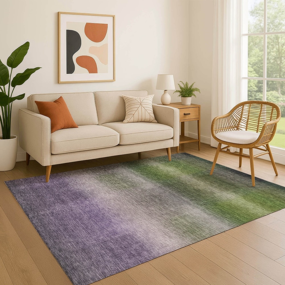 Premium Washable Super Soft Solid Ombre Mayfield Rug