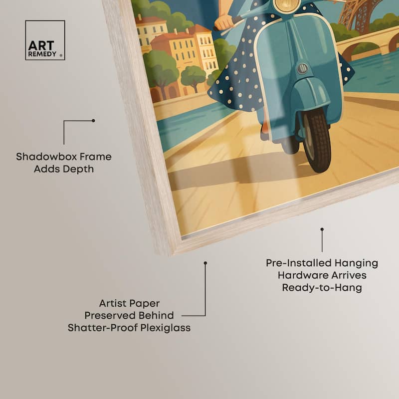 Scooter French Travel Shadowbox by Art Remedy