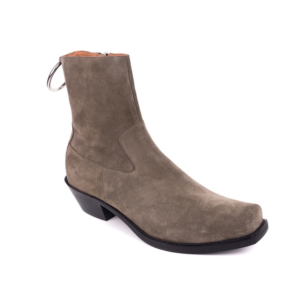 taupe western ankle boots