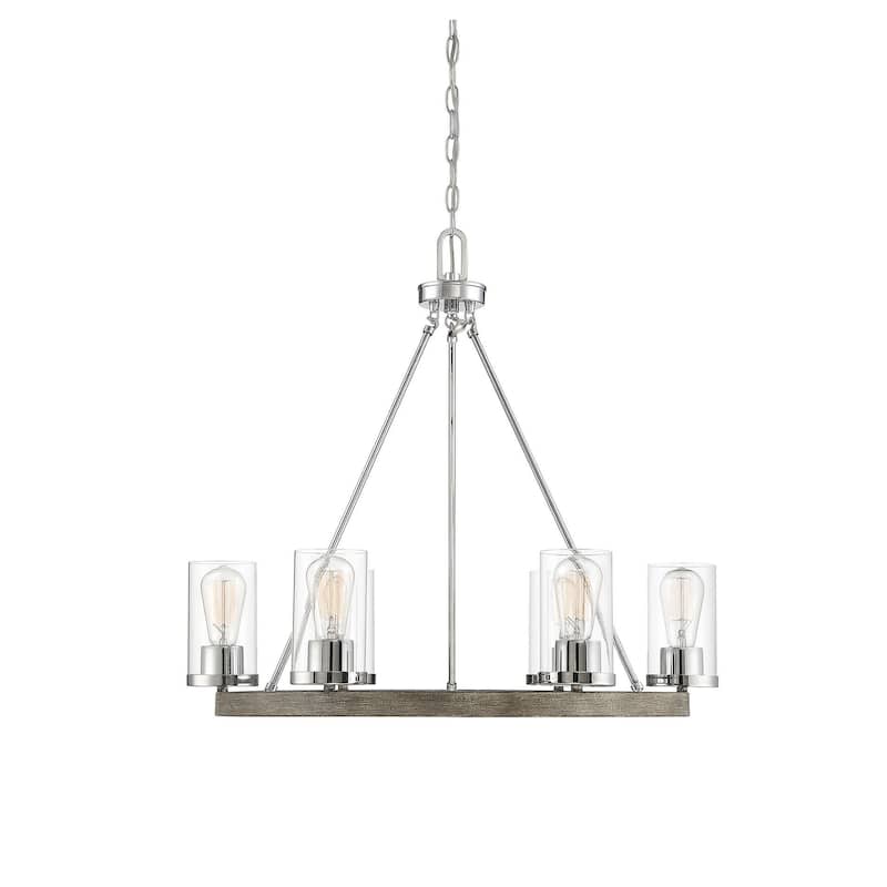 Meridian M10070 5 Light 27" Wide Ring Chandelier - Greywood Chrome
