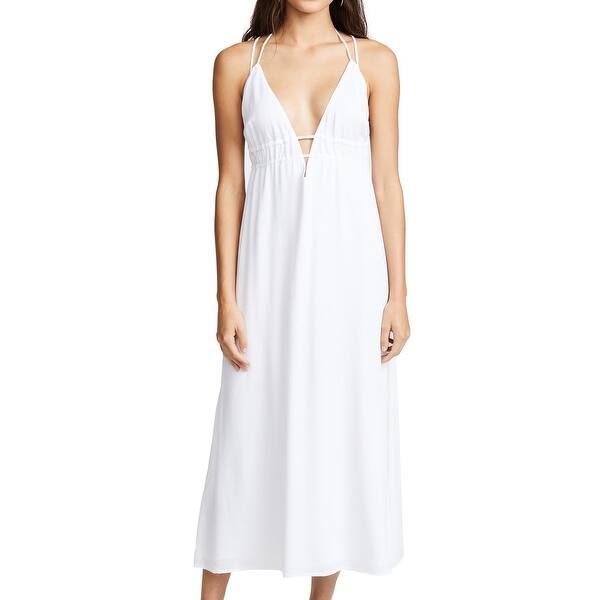 Shop L Space White Women S Size Medium M Plunge Dress Cover Up