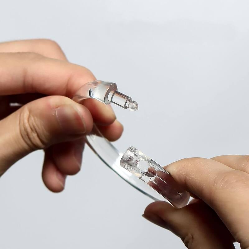 12 Piece Clear Premium Plastic Shower Curtain Hooks Rings Round 2.3" Inches