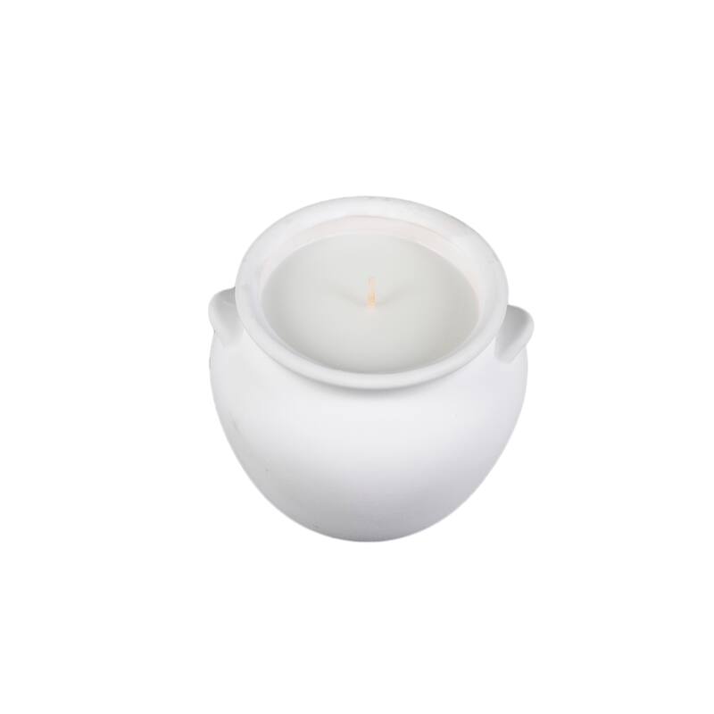 5in Sandwhite Ceramic Urn Candle - 23 oz