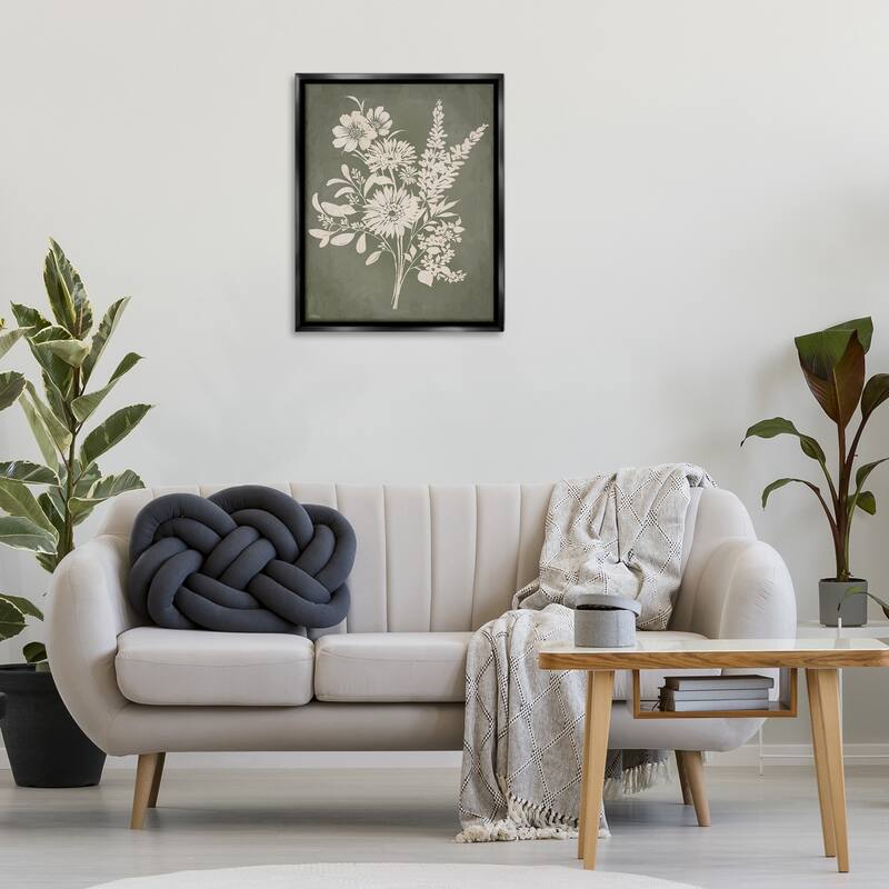 Stupell Bunches of Wildflower Herbs Framed Floater Canvas Wall Art Design By Cat Thurman Designs
