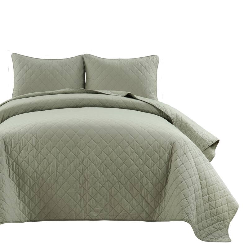 Copper Grove Balm Diamond Oversized Cotton 3-piece Quilt Set