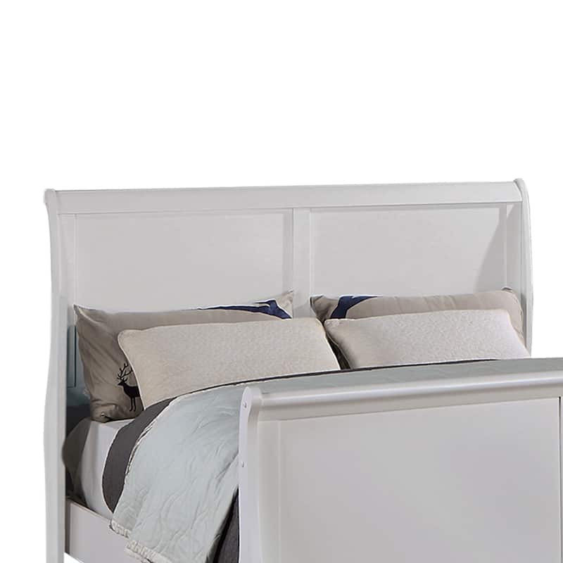Sleigh Panel Bed in White