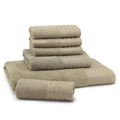 East'N Blue Petek Turkish Cotton Bath Towel Set (Set of 6) - (1 Bath Towel, 1 Hand Towel, 4 Washcloth)