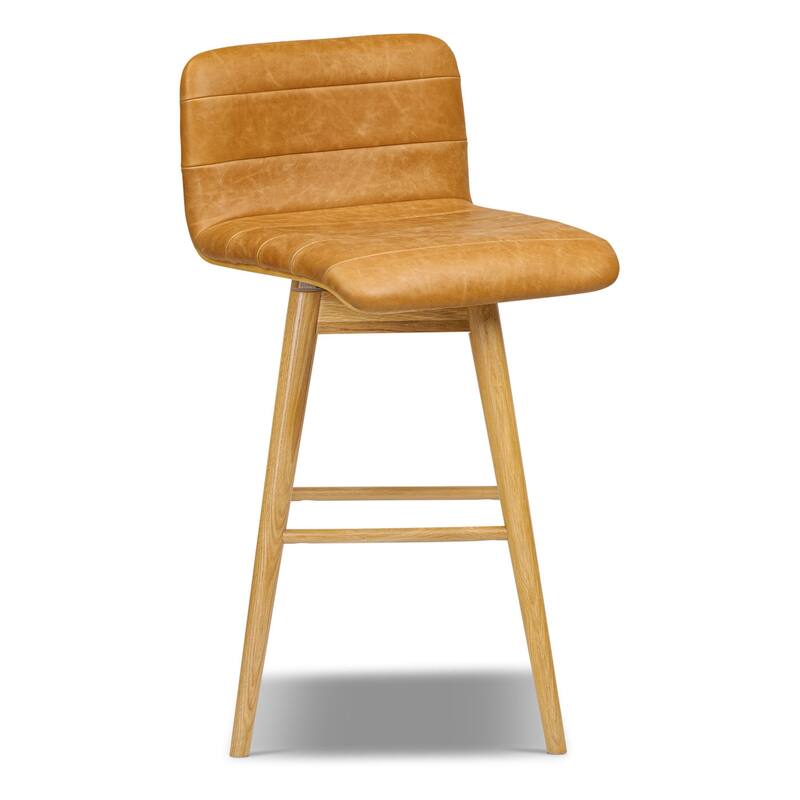 Poly & Bark Bassano Genuine Leather Swivel Counter Stool