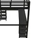 preview thumbnail 11 of 11, Full Size Metal Loft Bed with Built-in Desk and Shelves, Multifunctional Loft Bed Frame with Ladder and Guardrails