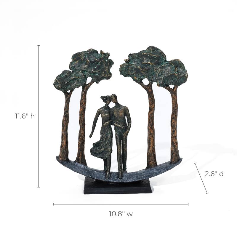 Resin Couple Love in the Park Statue Tabletop Decor