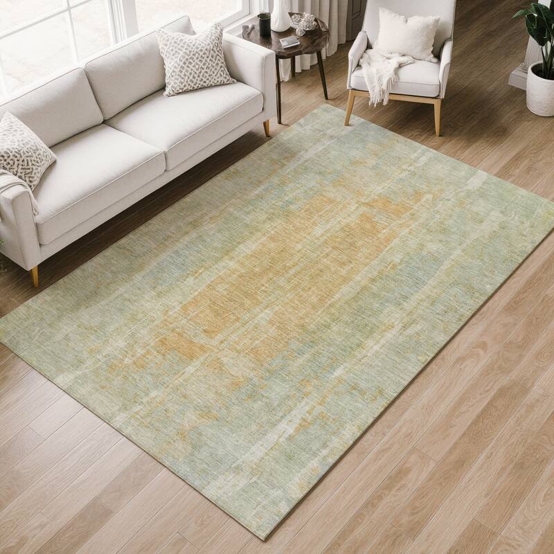 Machine Washable Indoor/ Outdoor Vintage Ombre Chantille Rug