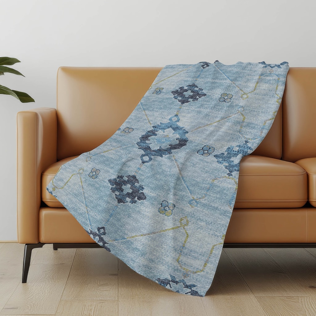 Premium Machine Washable ASB122 Boho Global Sherpa Throw Blanket