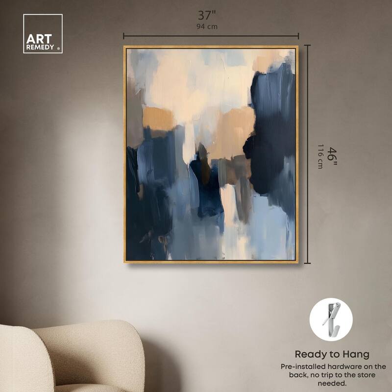 Navy Beige I Canvas by Art Remedy