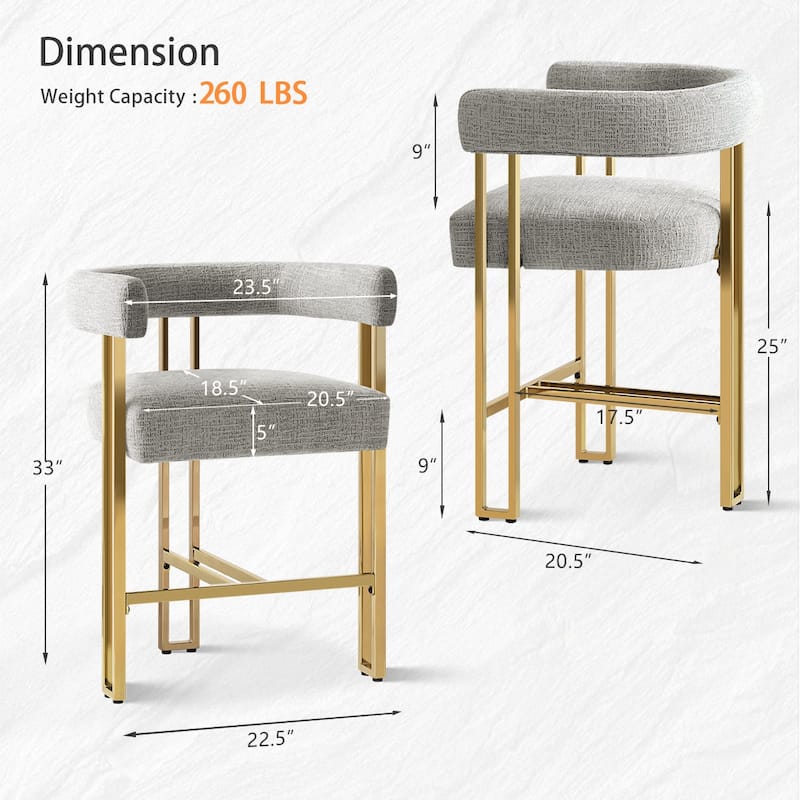 Leather 25" Counter Stool (Set of 2)