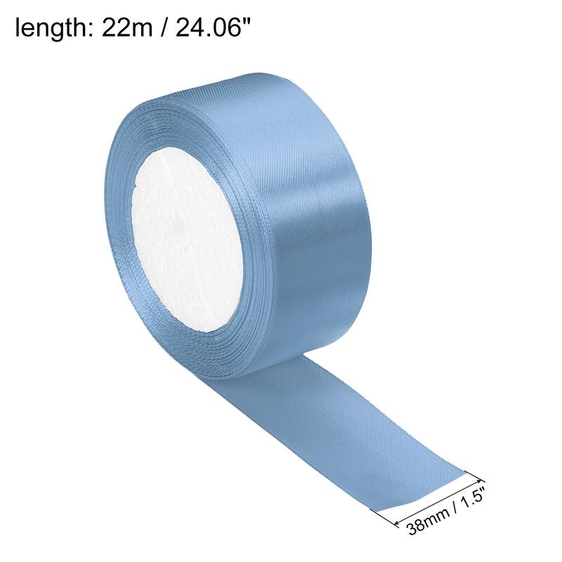 Satin Ribbon Double Face Crafts Roll for Party DIY Wrapping Decoration - Sky Blue
